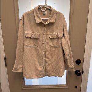 American Eagle Outfitters Cream Teddy Jacket